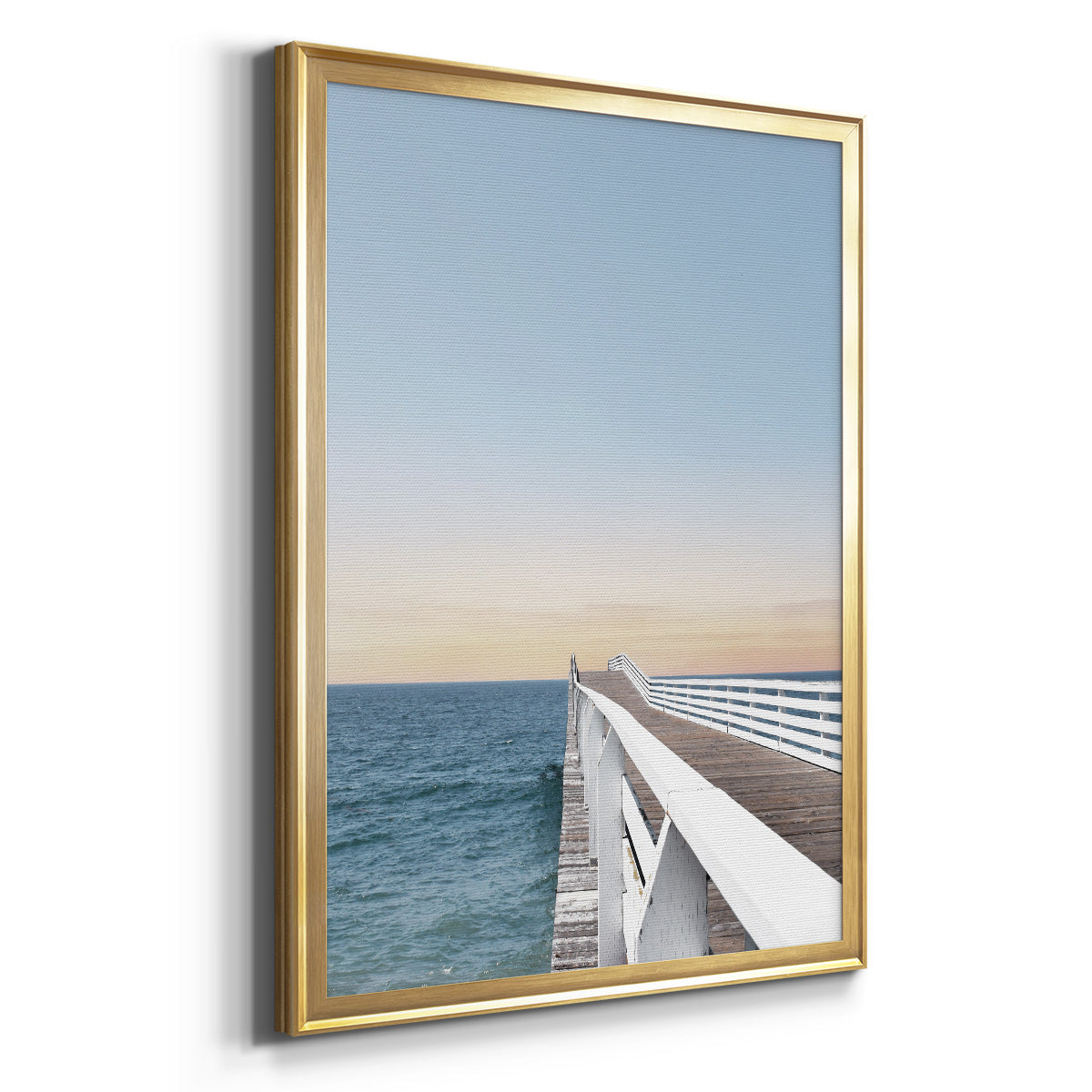 Day at the Pier - Modern Framed Canvas Print