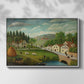 Pastoral Landscape with Stream, Fisherman and Strollers, 1875-1880 - Floater Framed Canvas Print