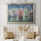 Impressionist harbor scene by Paul Signac in an ornate champagne frame displayed in a neutral-toned interior setting.
