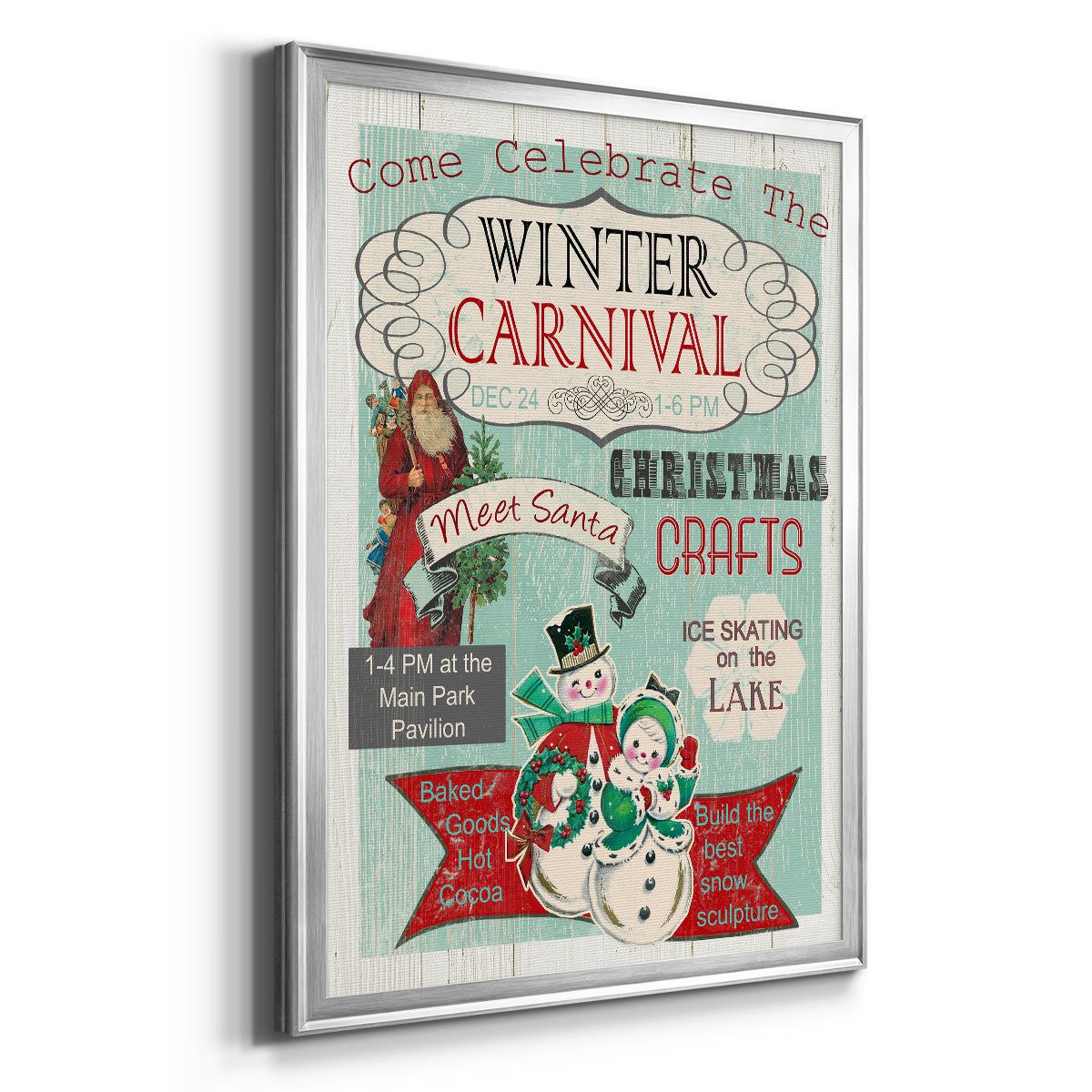 Bright Christmas Carnival - Modern Framed Canvas Print