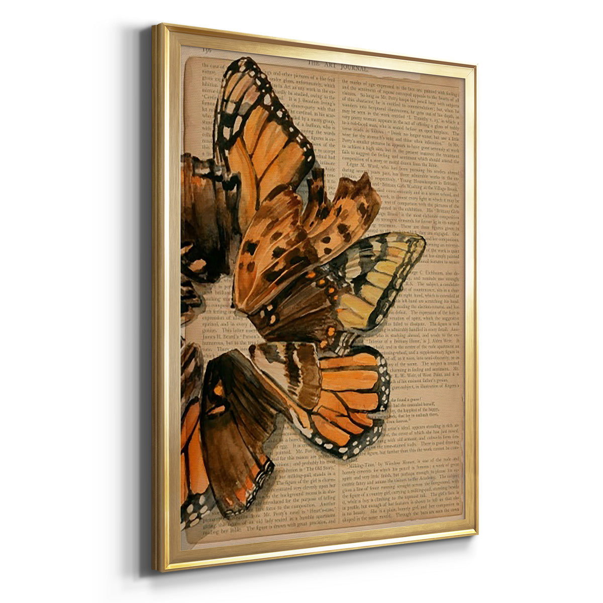 Winged Wreath I - Modern Framed Canvas Print