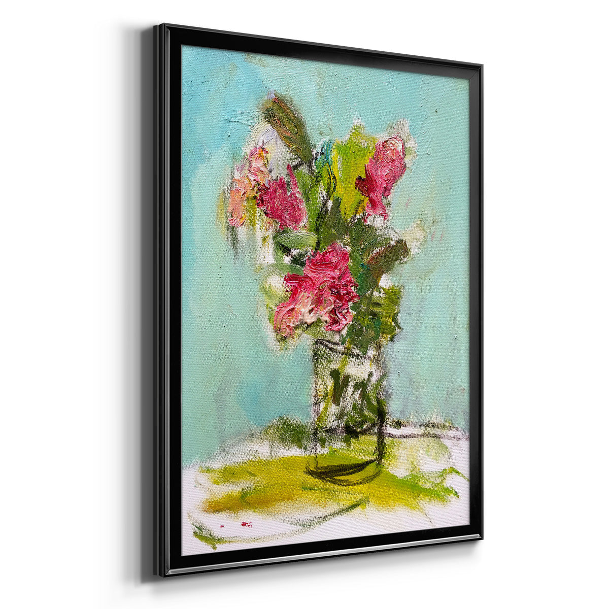 Turquoise Lilly - Modern Framed Canvas Print