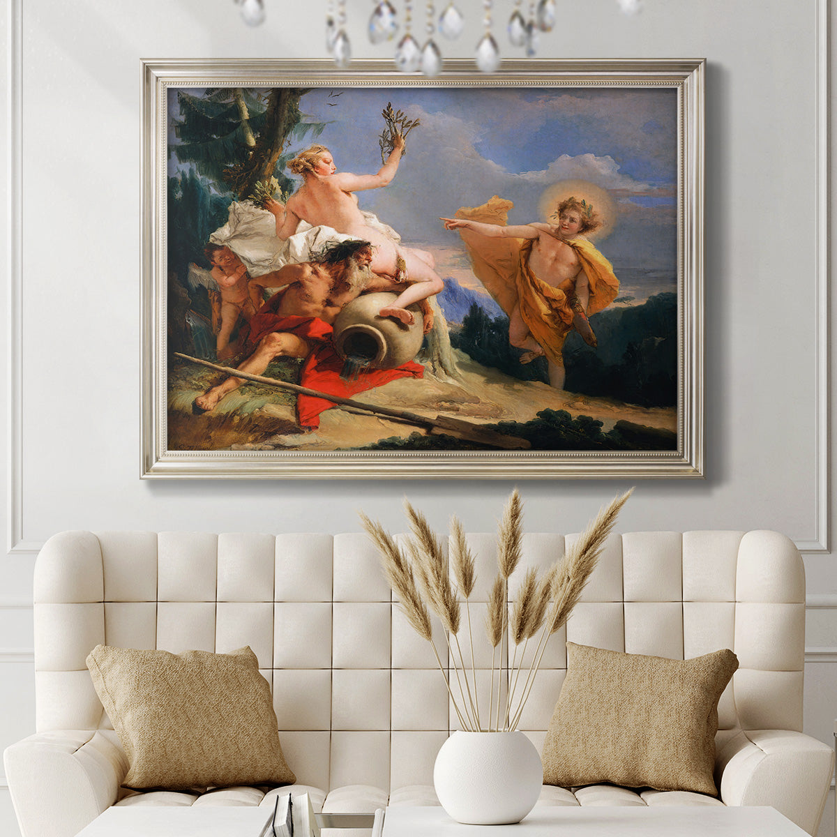 Apollo Pursuing Daphne - Ornate Framed Canvas Print
