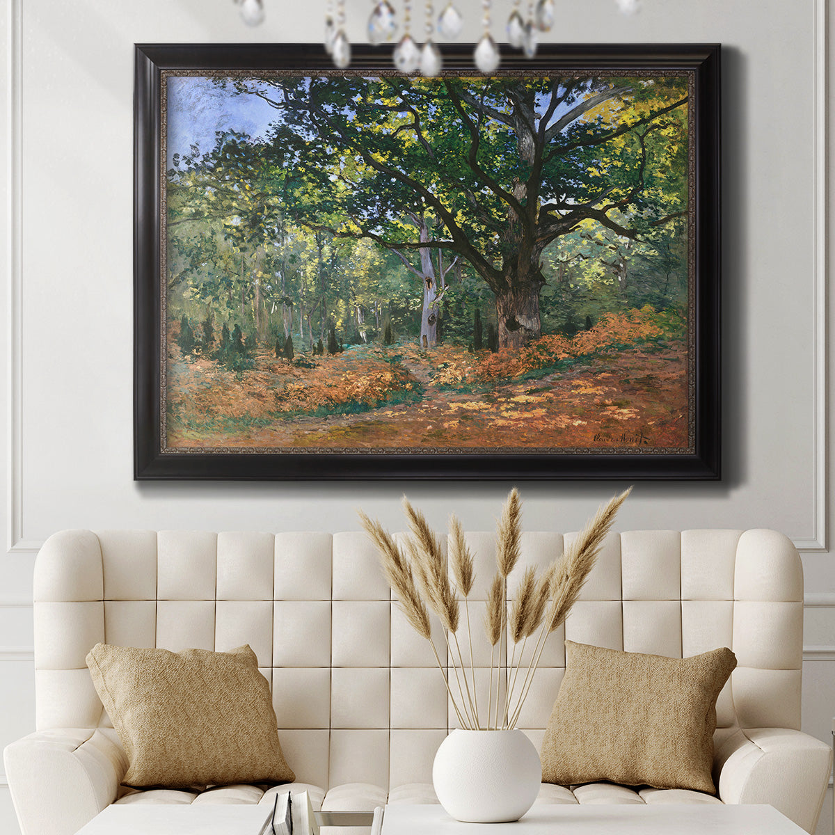 The Bodmer Oak, Fontainebleau Forest - Ornate Framed Canvas Print