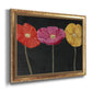 Contemporary poppy flower artwork printed on canvas in an ornate vintage gold frame.