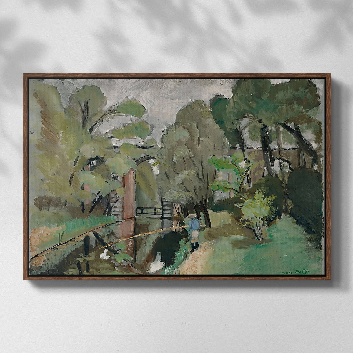 The Little Fisherman, Maintenon, 1918 - Floater Framed Canvas Print