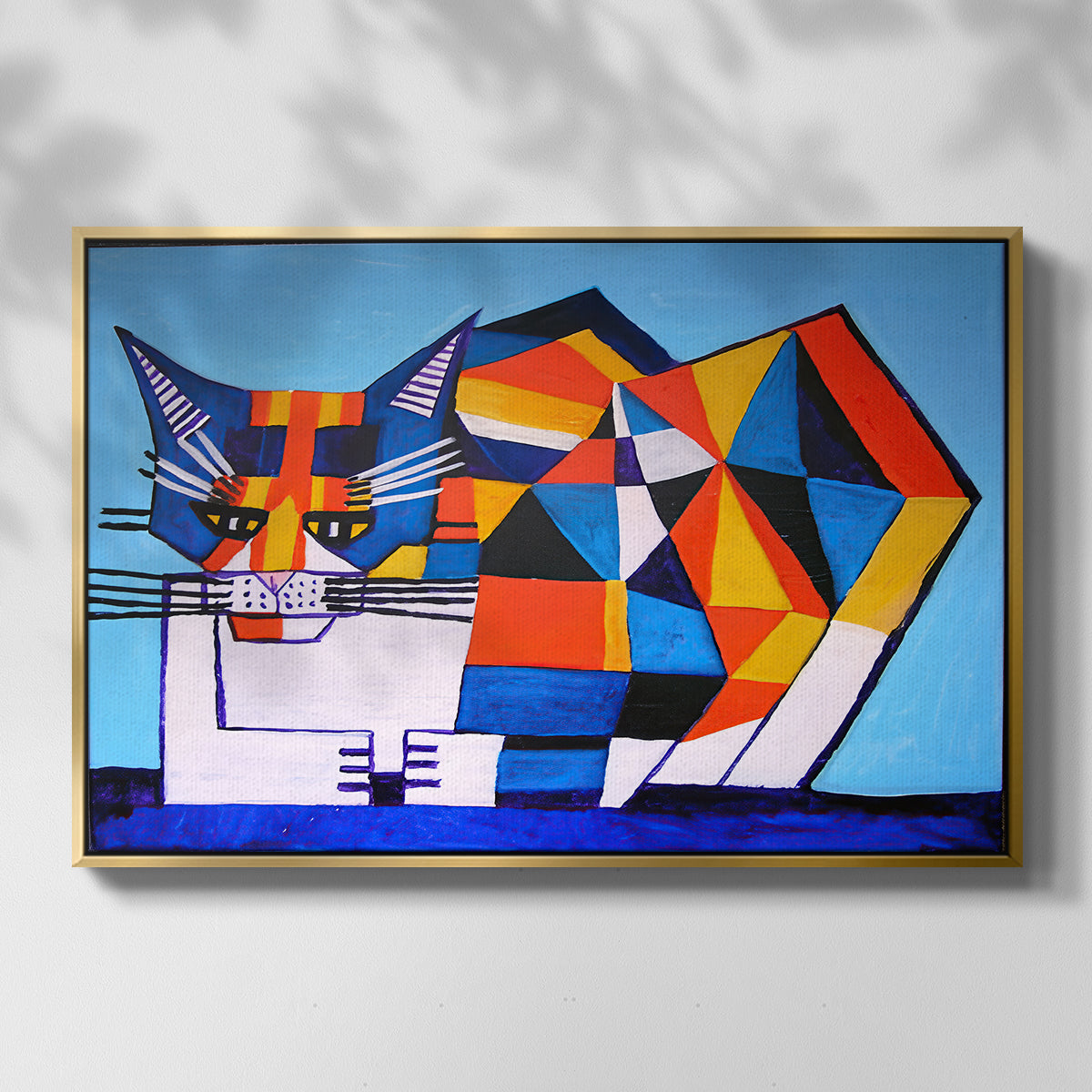 Cassie Thinking about Cubism - Floater Framed Canvas Print