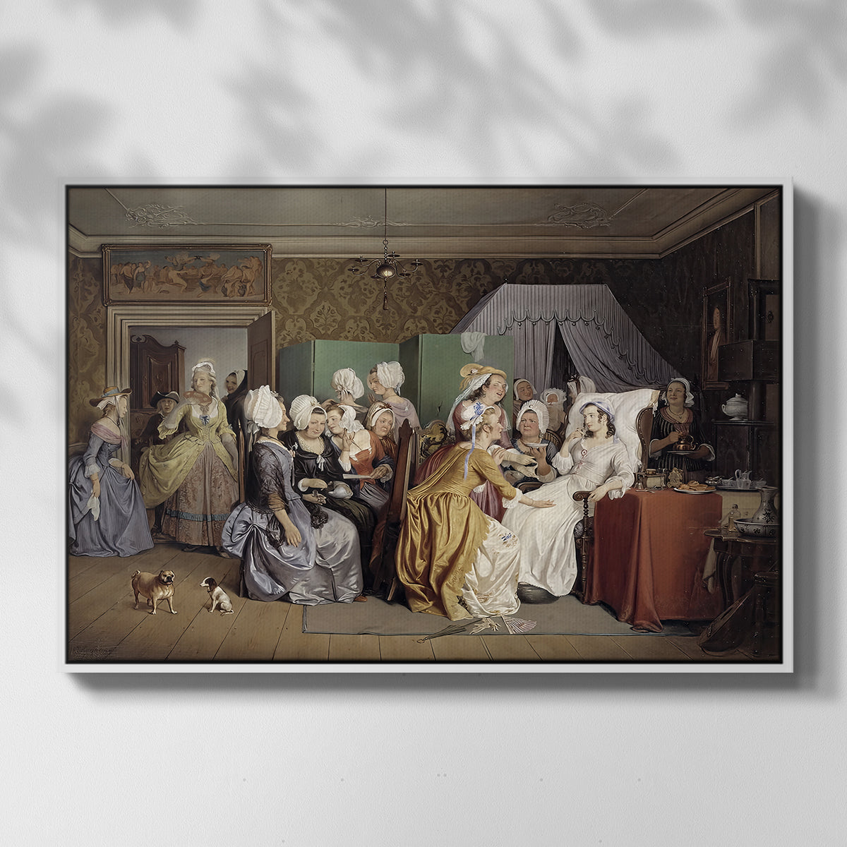 The Maternity Room (Scene from "Barselstuen"), 1845 - Floater Framed Canvas Print