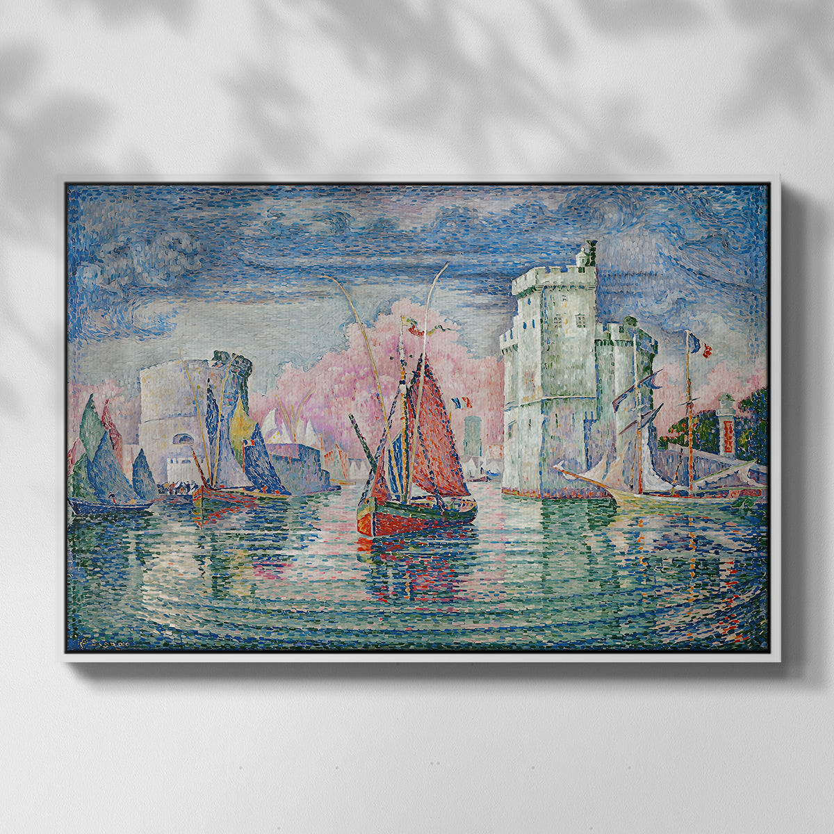 Entrance to the Port of La Rochelle, 1921 - Floater Framed Canvas Print