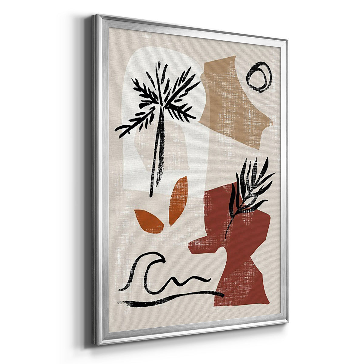 Soft Palms III - Modern Framed Canvas Print