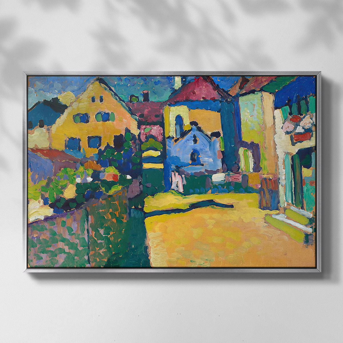 Green Lane in Murnau, 1909 - Floater Framed Canvas Print