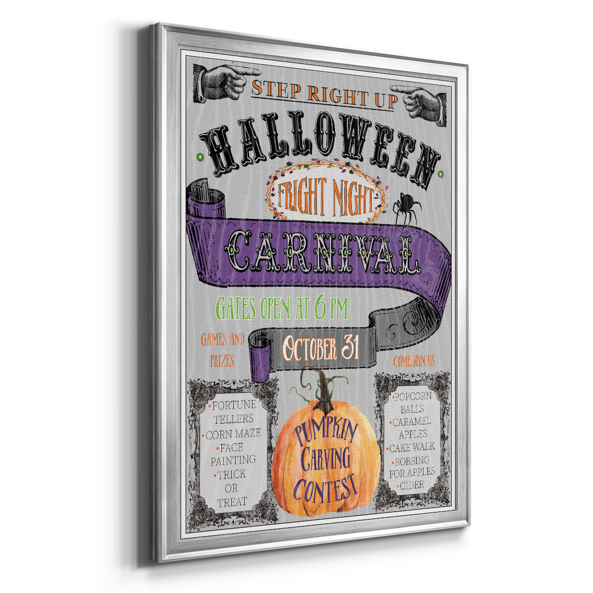Carnival Sign - Modern Framed Canvas Print