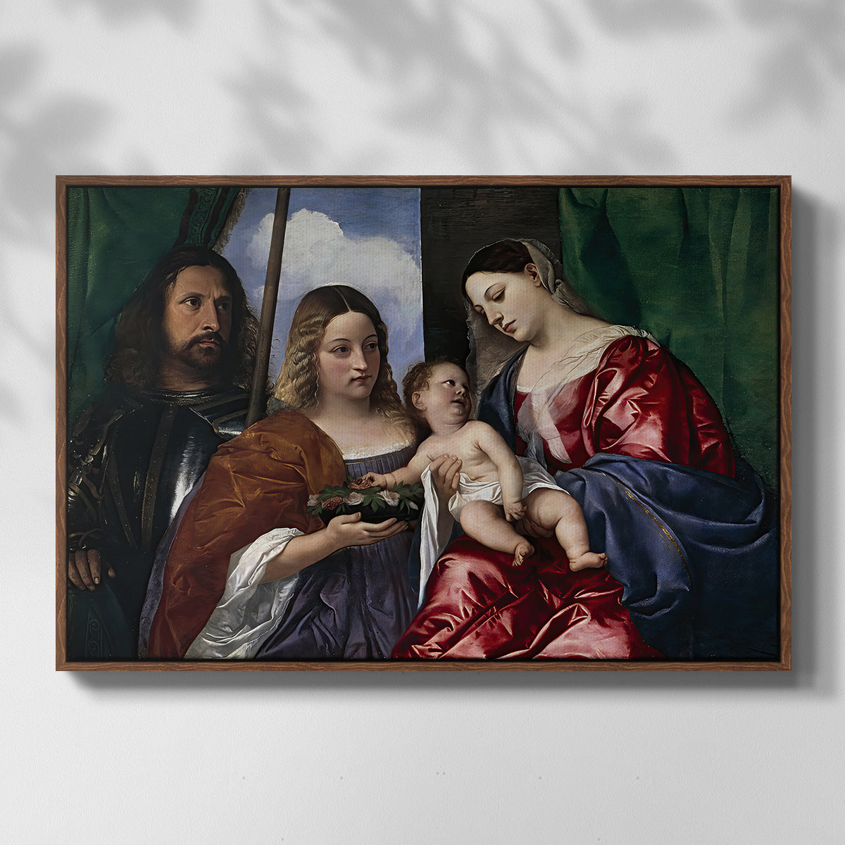 Madonna and Child with Saints Dorothy and George, c. 1516 - Floater Framed Canvas Print