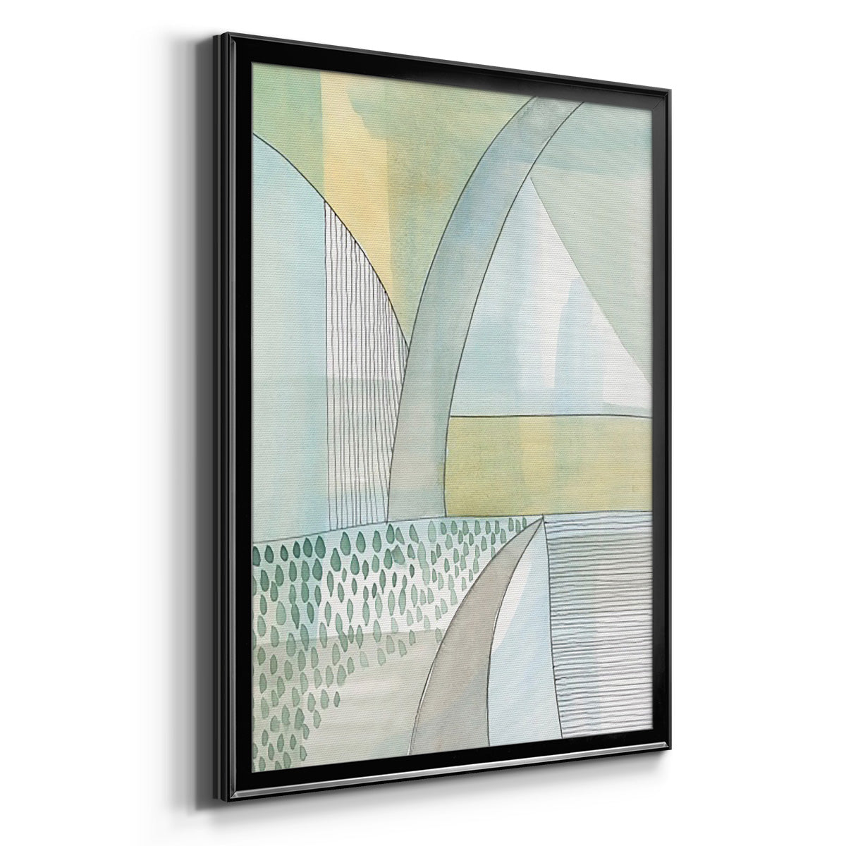 Mint Reflection II - Modern Framed Canvas Print