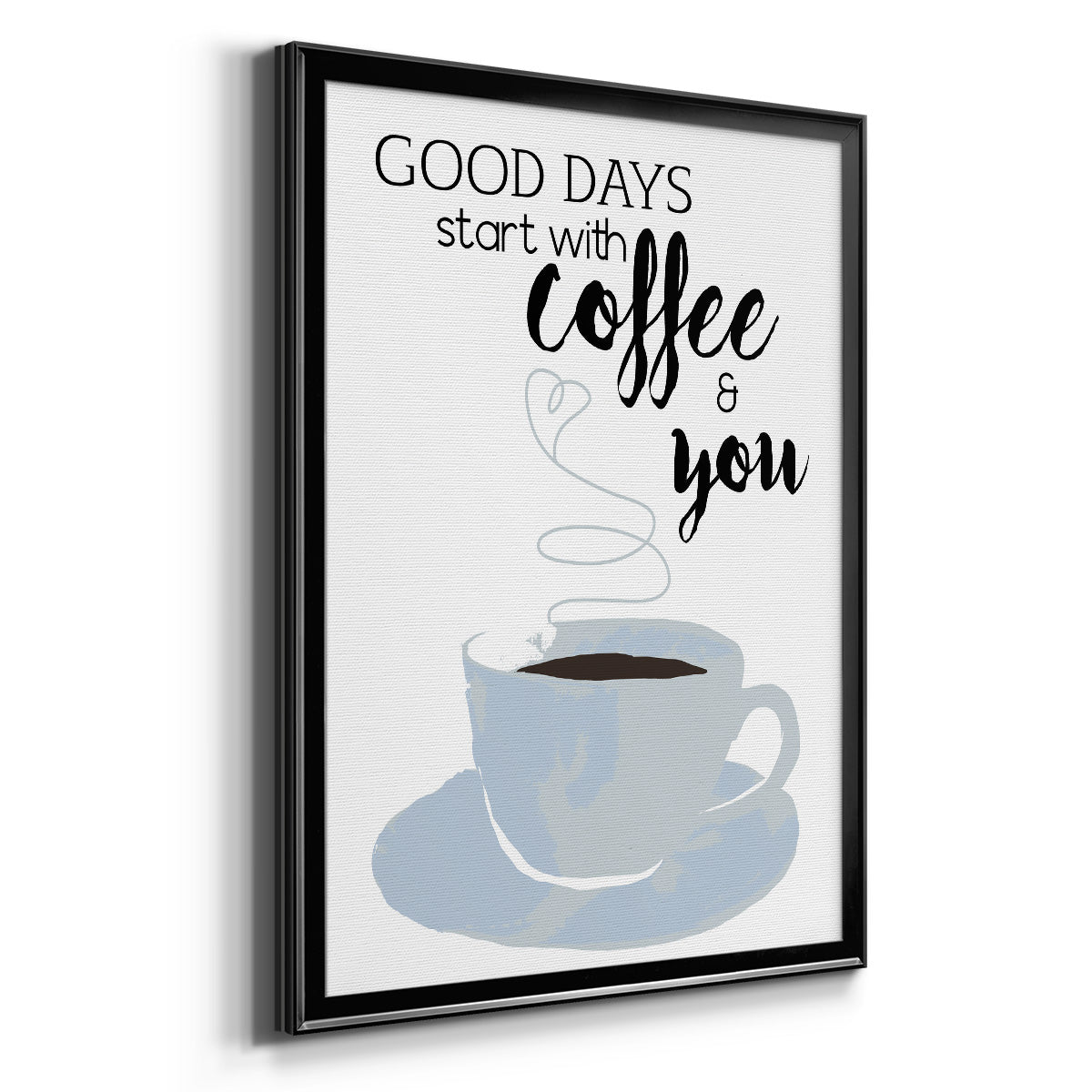Start With Coffee & You - Modern Framed Canvas Print