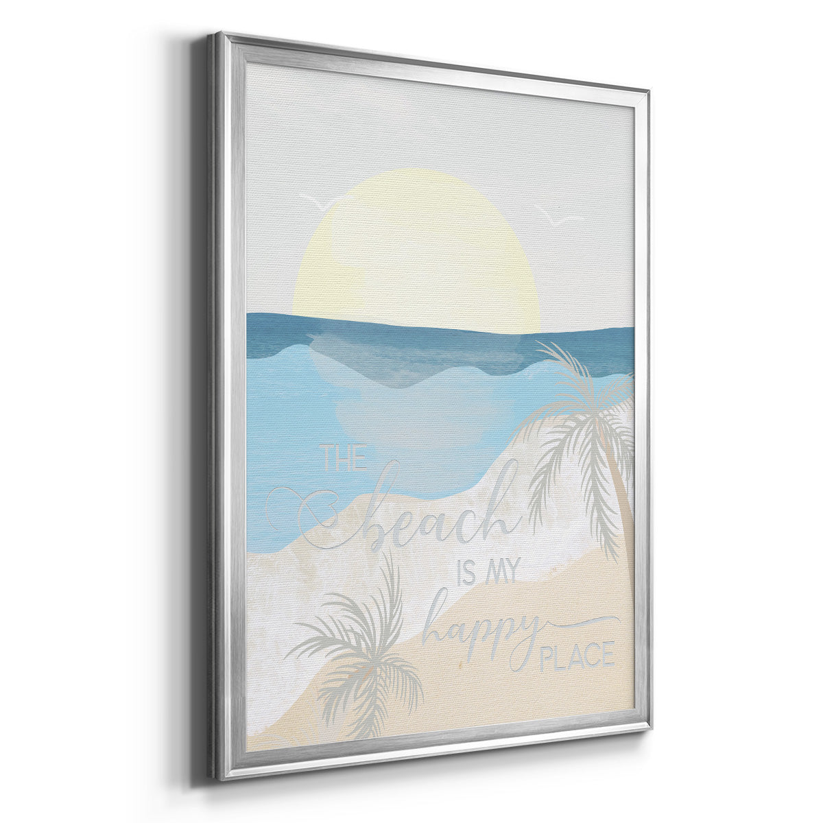 Happy Place - Modern Framed Canvas Print