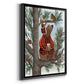 Lumberjack Bear Pine Tree Coffee Break - Modern Framed Canvas Print