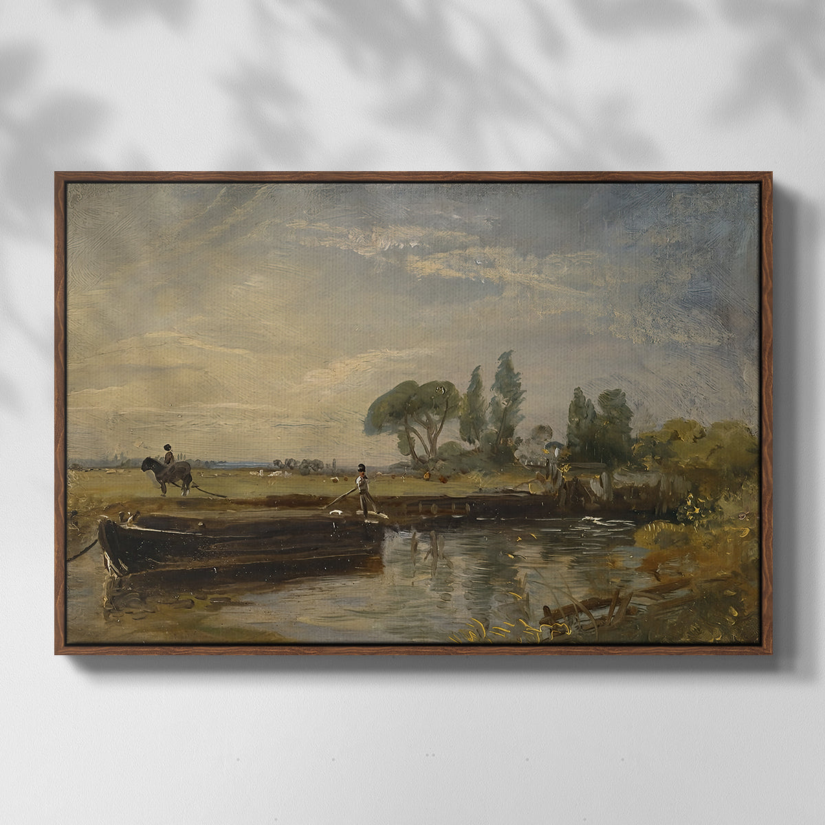 Barge below Flatford Lock, c. 1810 - Floater Framed Canvas Print