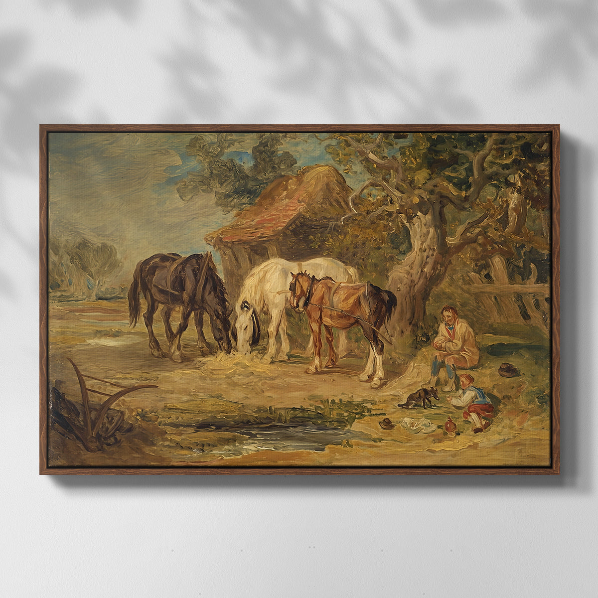 The Midday Meal, 1835 - Floater Framed Canvas Print