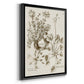 Sepia Botanical Journal IX - Modern Framed Canvas Print