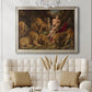Dramatic biblical painting of Daniel with lions by Peter Paul Rubens in an ornate champagne frame displayed in a neutral-toned interior setting.