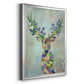 Fantastic Florals Deer, Portrait - Modern Framed Canvas Print