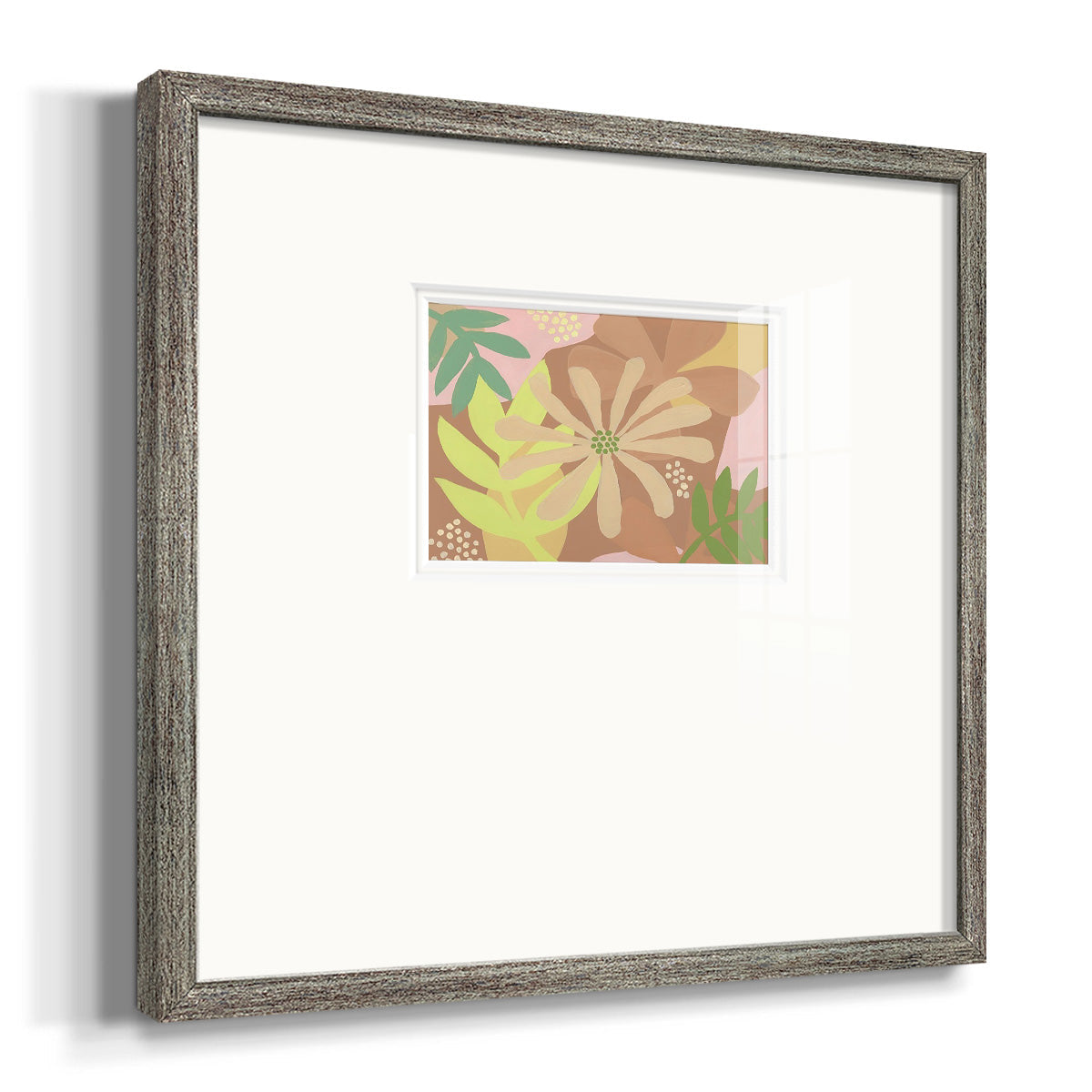 Neutral Blooms II Premium Framed Print Double Matboard