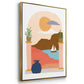 Palm Frond Flow I - Framed Premium Gallery Wrapped Canvas L Frame 3 Piece Set - Ready to Hang