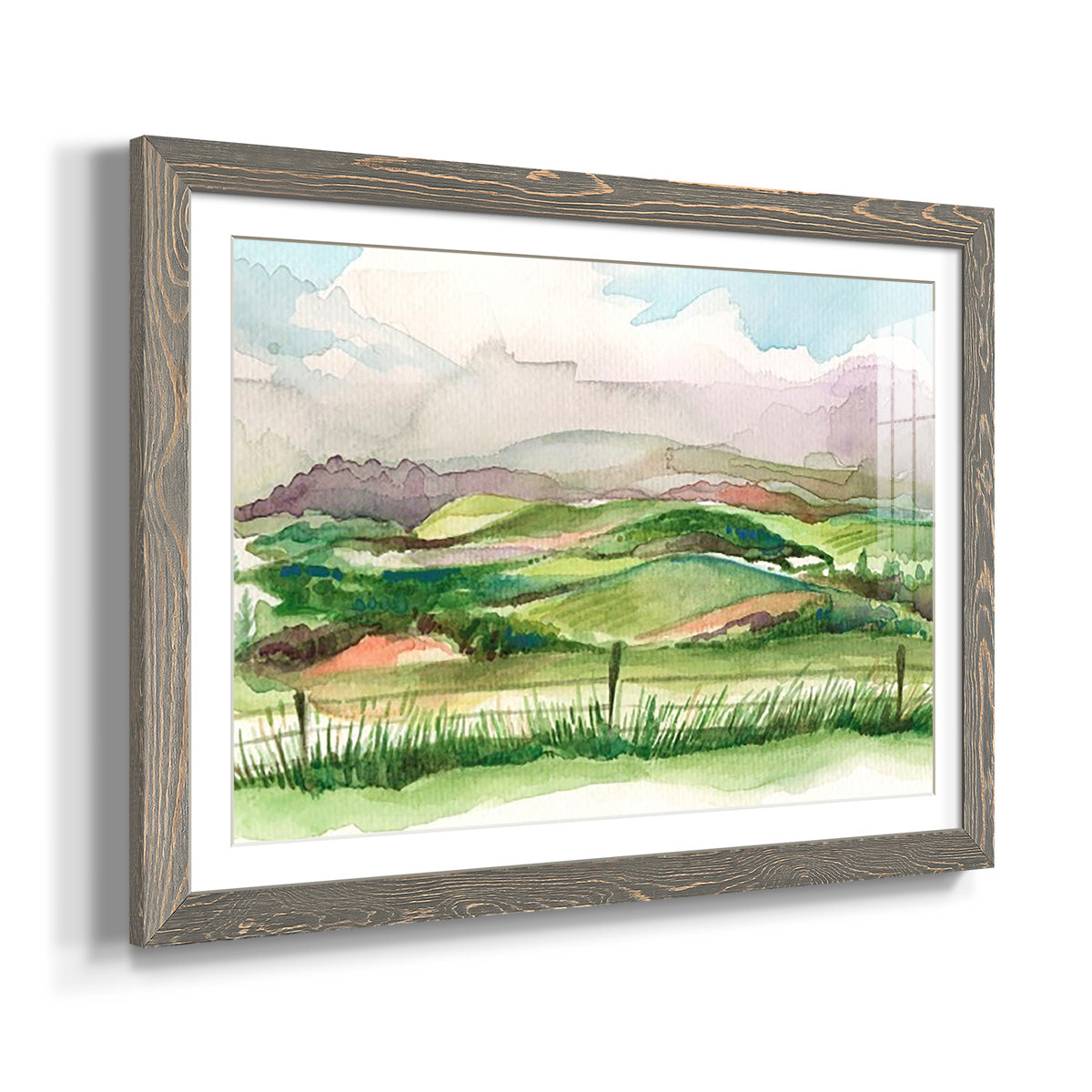 Bennachie Rain II - Barnwood Framed Art Print