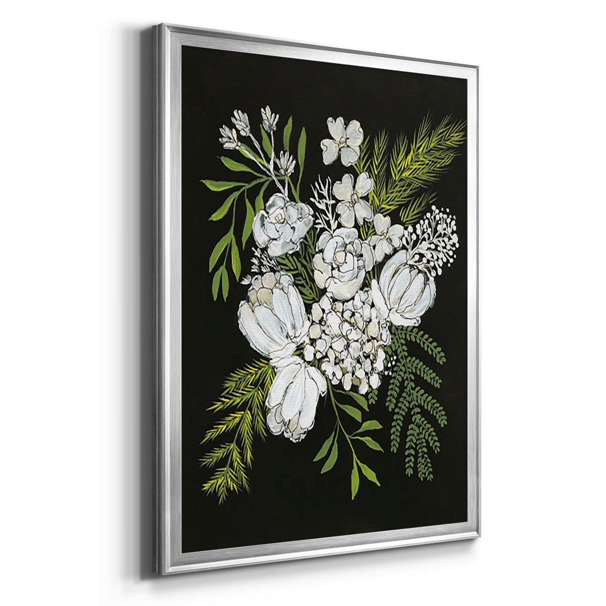 Alabaster Bouquet II - Modern Framed Canvas Print