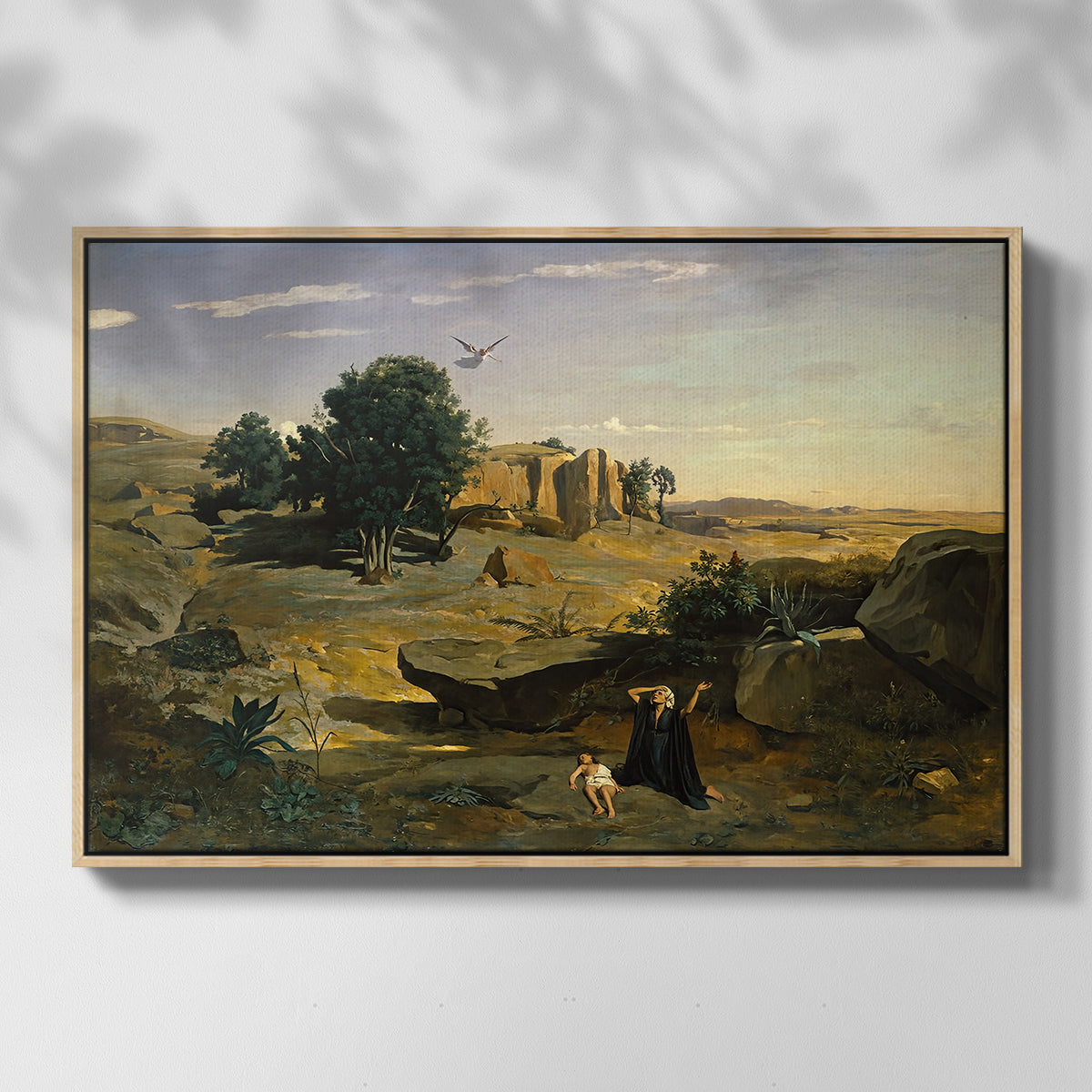 Hagar in the Wilderness, 1835 - Floater Framed Canvas Print