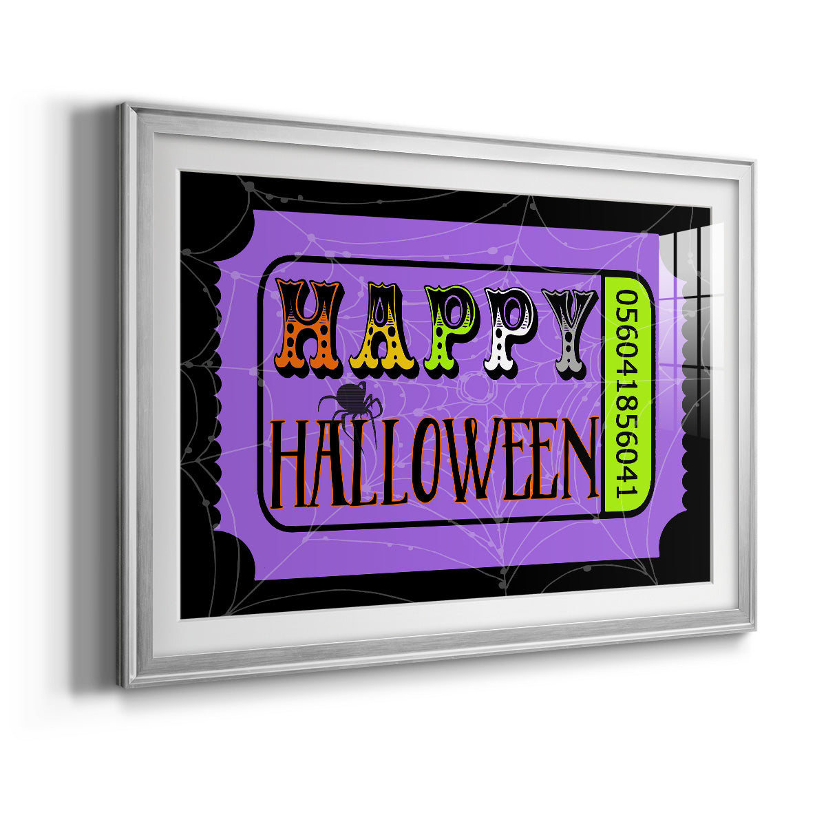 Happy Halloween Ticket - Modern Framed Art Print