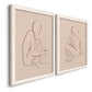 Sketched Pose I - Premium Framed Canvas 2 Piece Set - Ready to Hang