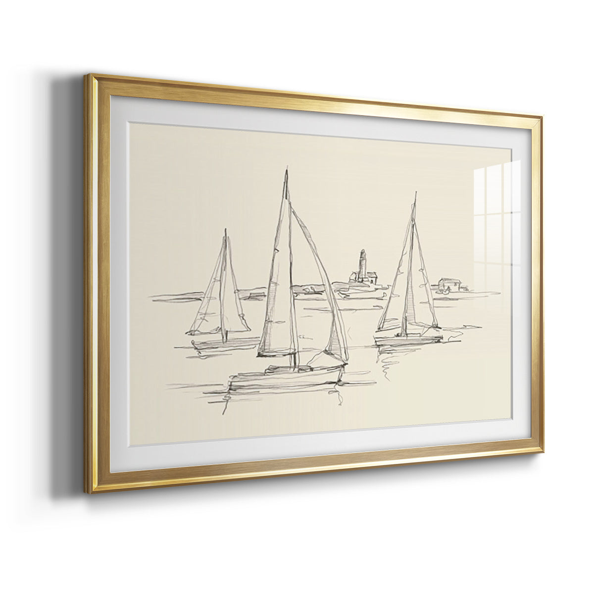 Coastal Contour Sketch II - Modern Framed Art Print