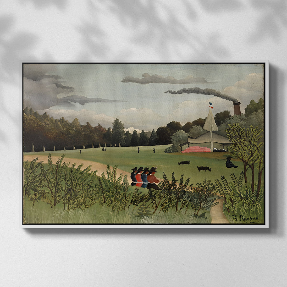 The Chair Factory at Alfortville, 1897 - Floater Framed Canvas Print