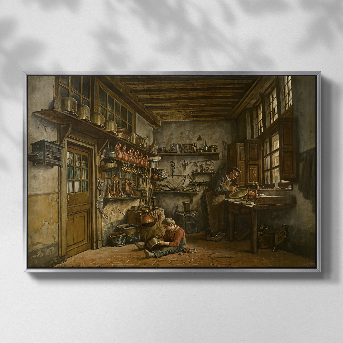 The Tinker, 1861 - Floater Framed Canvas Print