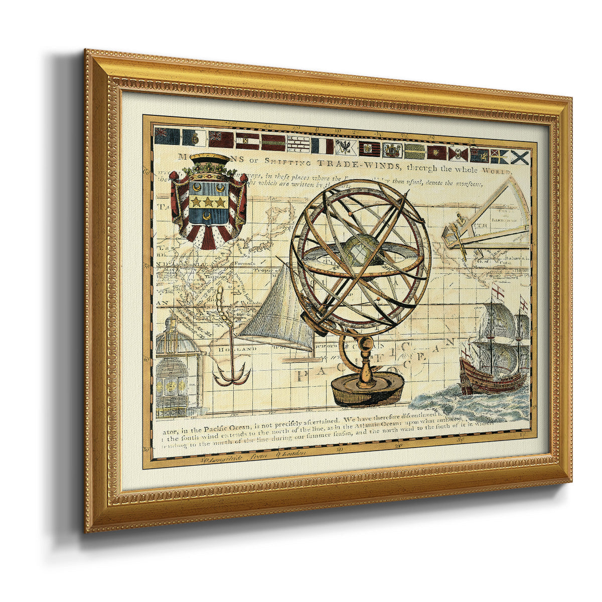 Nautical Map I Premium Framed Canvas- Ready to Hang