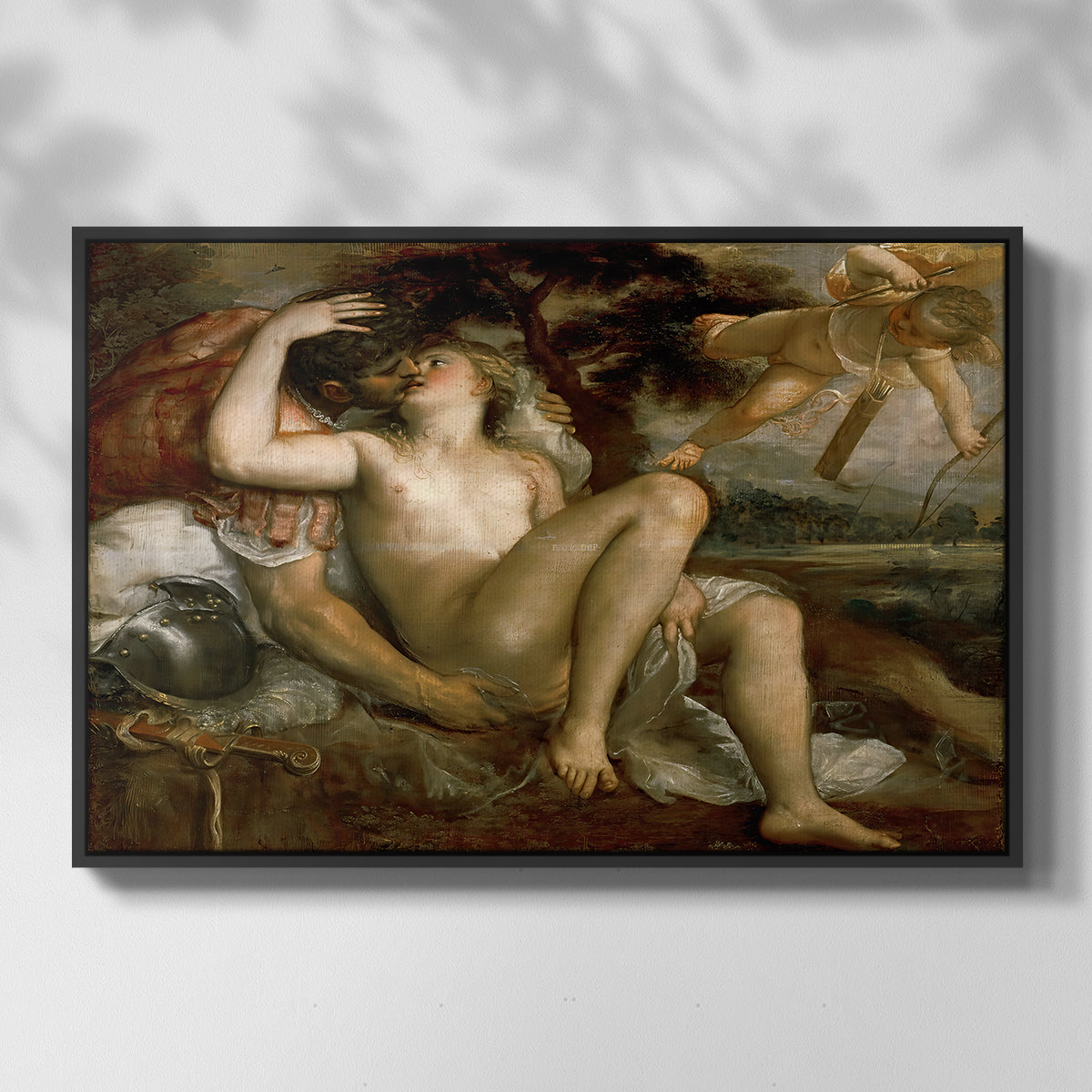Mars, Venus and Cupid, c. 1530 - Floater Framed Canvas Print