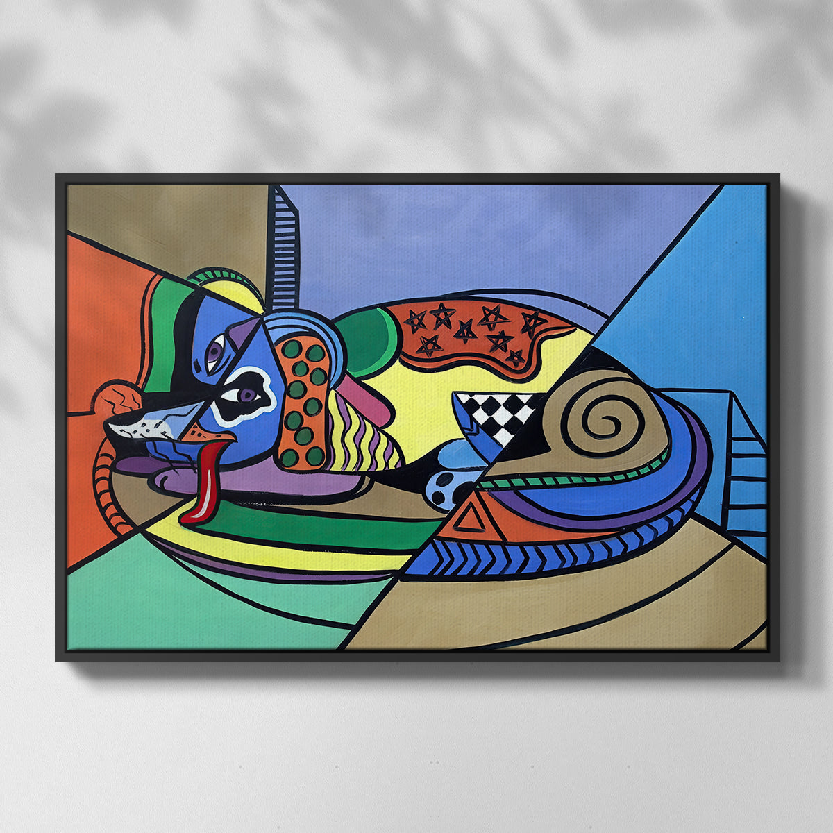 A Dog Named Picasso - Floater Framed Canvas Print