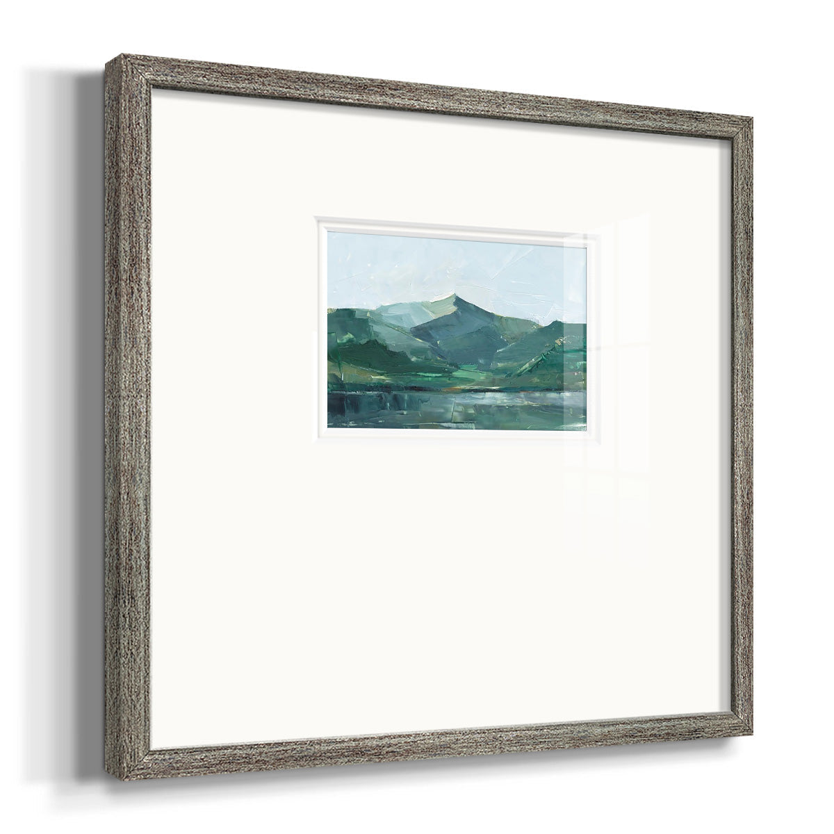 Green Grey Mountains I Premium Framed Print Double Matboard