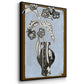 Graphic Flowers in Vase I - Framed Premium Gallery Wrapped Canvas L Frame 3 Piece Set - Ready to Hang