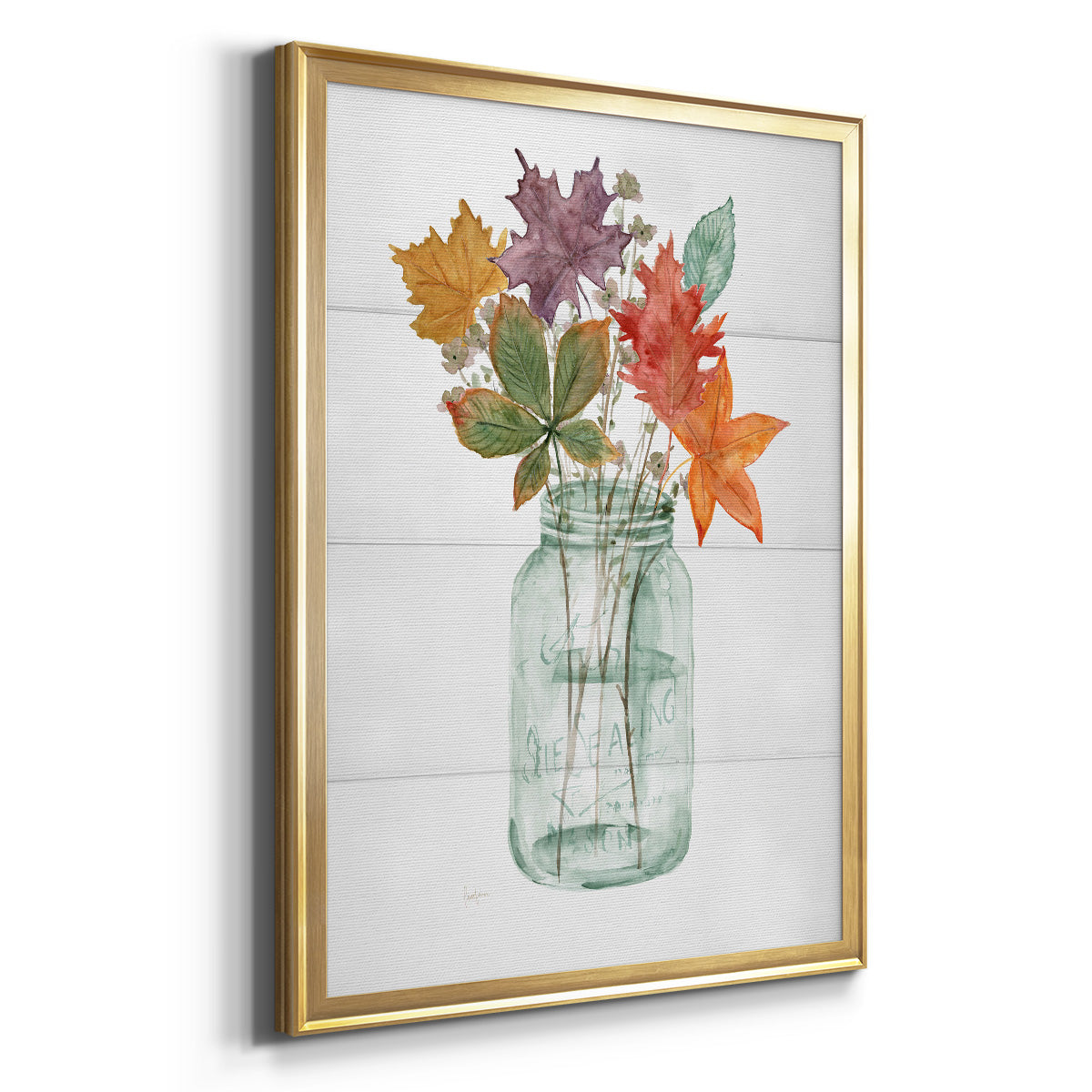 Harvest Home Leaves I - Modern Framed Canvas Print