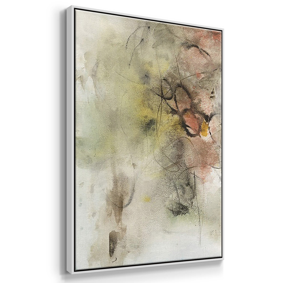 Soft Inspiration I - Framed Premium Gallery Wrapped Canvas L Frame 3 Piece Set - Ready to Hang