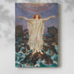 Canvas art print of a dramatic composition with outstretched figures in turmoil with a soft shadow on a white background.
