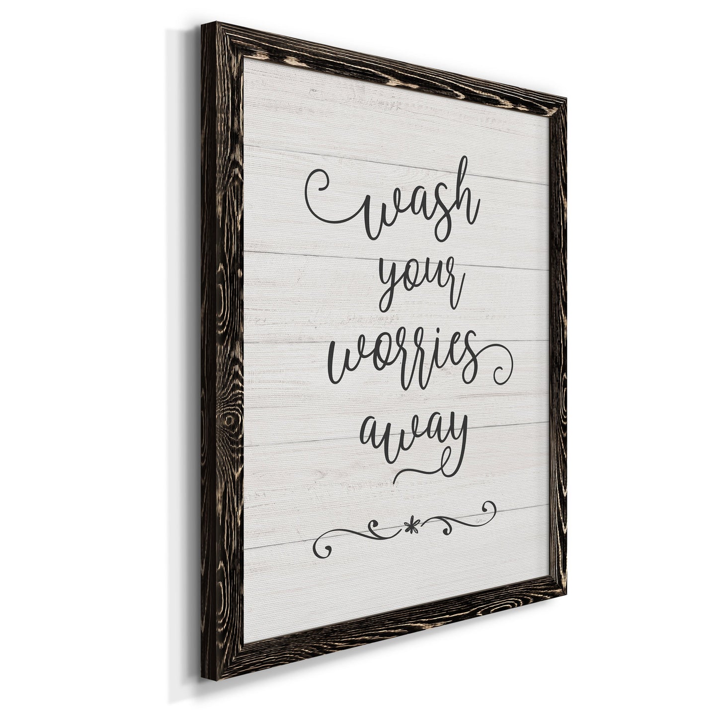 Wash Worries - Barnwood Framed Canvas Print