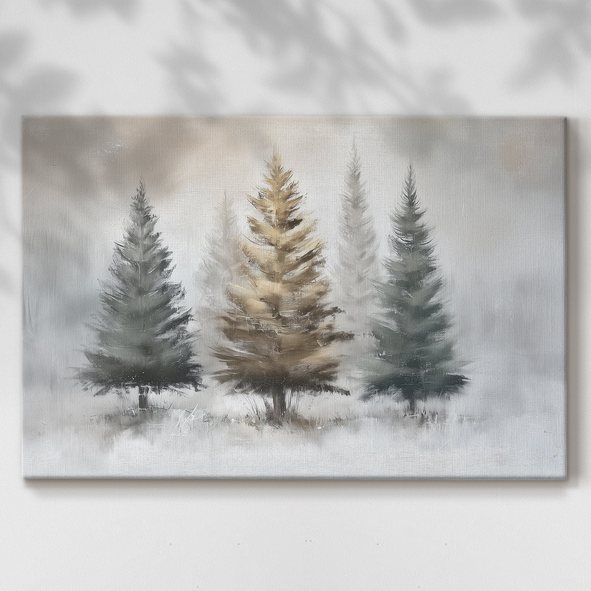 Pearled Snow at Night - Canvas Art Print