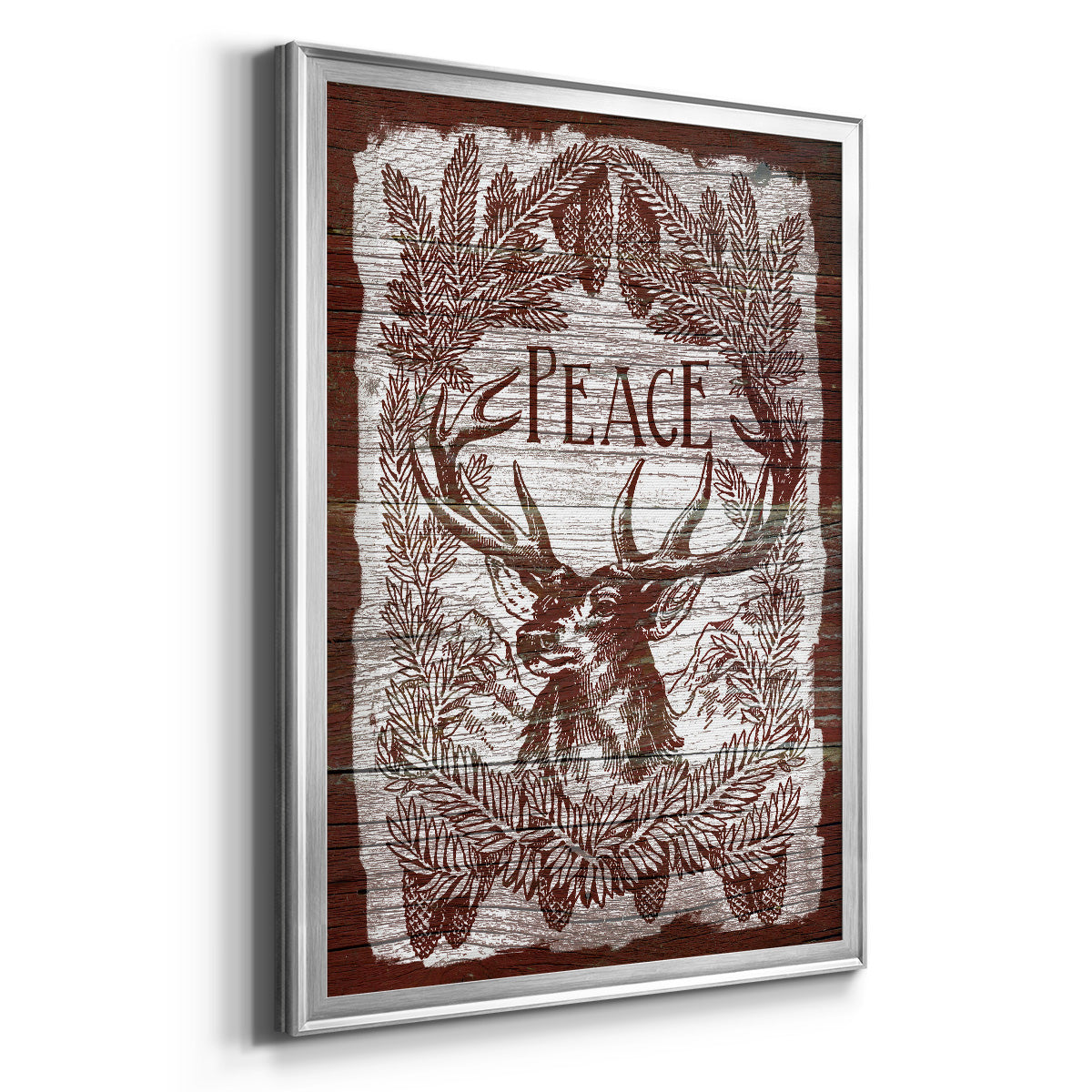 Red Wood Peace -  Framed Canvas Print