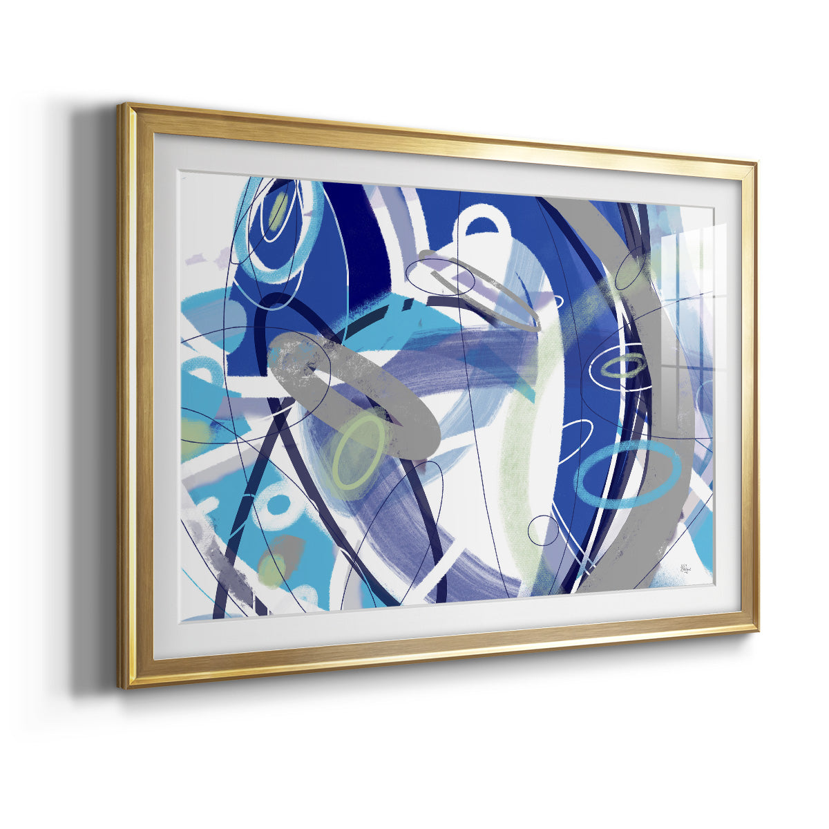 Blue Flow - Modern Framed Art Print