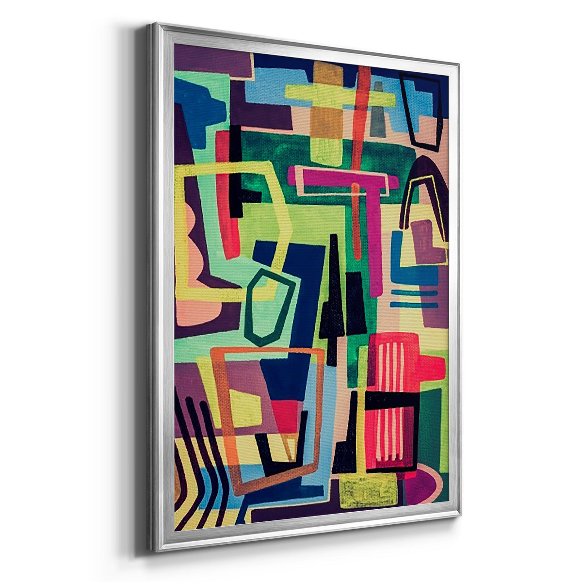 Connected Colors I - Modern Framed Canvas Print