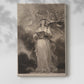 Canvas art print of a refined figure holding an instrument in a spiritual setting with a soft shadow on a white background.